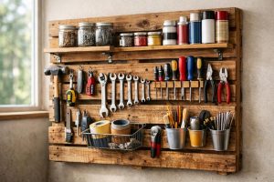 découvrez comment transformer une palette en un rangement pratique pour organiser votre atelier et libérer de l'espace facilement.