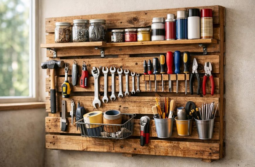 découvrez comment transformer une palette en un rangement pratique pour organiser votre atelier et libérer de l'espace facilement.