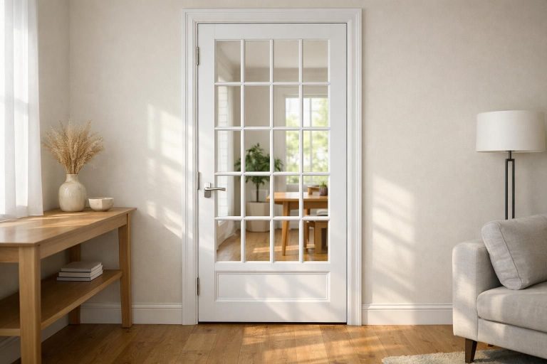 donnez du style et de la lumière à votre intérieur en remplaçant votre porte intérieure par un modèle vitré à petits carreaux, alliant élégance et modernité.